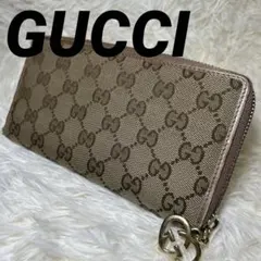 GUCCI グッチ 長財布 GG柄 キャンバス ラブリーハート ラウンドジップ