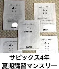 最新！未使用原本！2024年夏期講習マンスリー4年サピックス　解答用紙成績報告書 2025年最新】サピックス 4年 夏期講習の人気アイテム - メルカリ