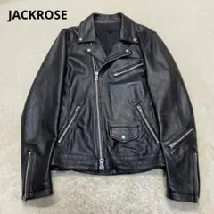ジャックローズ 本革 羊革 ラムレザー ダブル ライダース レザージャケット L