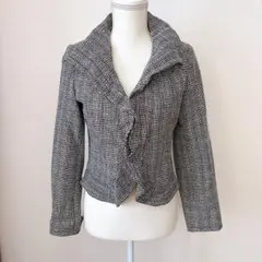 美品❗️【mimosa】フリルデザインのチェック柄ジャケット　M