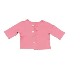 【翌日発送】オカウチアピー／コーラルピンク カーディガン 無地 子供服