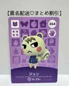 まとめ割あり あつ森 amiiboカード 264 ジュン　第３弾　リス住民