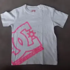 DC SHOES　Tシャツ　120cm　白　ホワイト　蛍光ピンク　ビックロゴのサムネイル