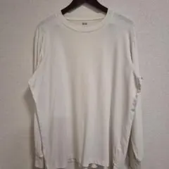 UNIQLO　ホワイト 長袖カットソー クルーネック　XL
