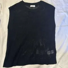 メッシュニットベスト　ブラック