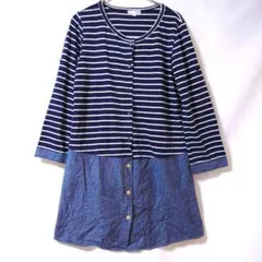 Roomile ボーダー　ワンピース チュニック　Mサイズ　ネイビー
