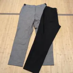 UNIQLO パンツ 2本セット Mサイズ グレンチェック ブラック
