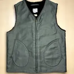 旧マッコイズ デッキベスト　36 TALON ZIP アメカジ　バイカー リアルマッコイズ デッキベスト 36 TALON ZIP USNステンシル