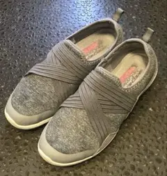 ★送料込★【低反発】✰︎ スケッチャーズ杢柄 スリッポン ✰︎グレー 24.5cm