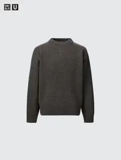 ユニクロU　プレミアムラムローゲージセーター（長袖）　ダークブラウン　新品未使用