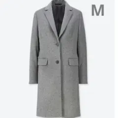 【美品】ユニクロ　ウールカシミヤ　チェスターコート　グレー　M