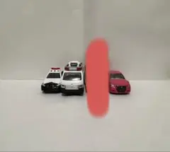 ミニカー 4つセット パトカー パーシ 衛星放送中継車 ピンククラウン
