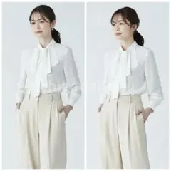 極美品 ボールジィ トゥモローランド クリアデシンフリルボウタイブラウス 長袖