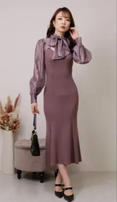 【未使用新品】 LIPSERVICE ロングワンピ 完売 人気 茶