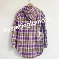 綿100%★hystericglamourヒスガールチェックネルシャツパーカー