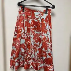 BANANA REPUBLIC フレアスカート 赤