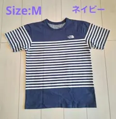 【美品】THE NORTH FACE ノースフェイス　ボーダーTシャツ ネイビーのサムネイル