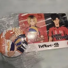 ハイキュー!! 日向翔陽・黒尾鉄朗 ピンバッジとカードセット　くら寿司