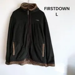FIRST DOWN フリースジャケット　ボア　ハイネック　フルジップアップ　L