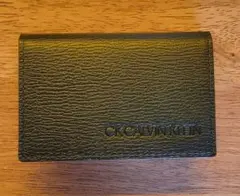 CALVIN KLEIN ダークグリーン レザー カードケース