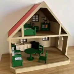 シルバニアファミリー 初代赤い屋根のお家と家具6点セット 箱付き レア