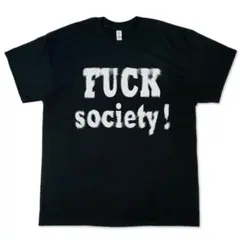 00s FUCK society! メッセージ モーションロゴ Tシャツ 黒 - メルカリ