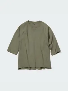 新品 サイズXXL！UNIQLOユニクロ オーバーサイズTシャツ 7分袖オリーブのサムネイル