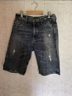 ダメージ加工デニムショートパンツ