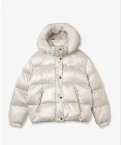 マイケルコース オフホワイトダウンジャケット ファー付きフード