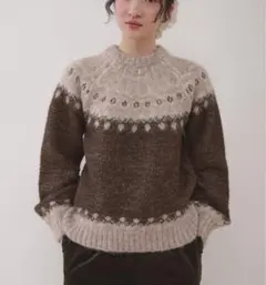 MUHET　グリッターノルディック柄ニット