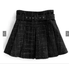 GRL グレイル ツイード プリーツミニスカート ベルト付き at2145