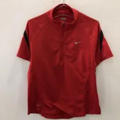 NV289 Nike レッド ジッパー付きショートスリーブ メンズ M