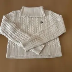 INGNIアイボリー ケーブルニット タートルネック