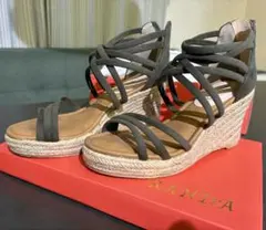 在庫処分　ダークグリーン　ストラップサンダル　ビーチ　 厚底サンダル