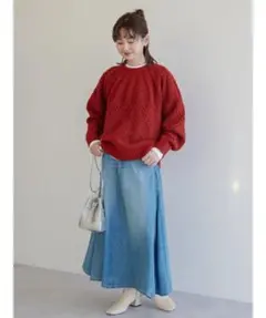 デニム フレアスカート