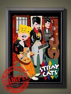 ストレイ・キャッツ【A4サイズ写真ポスターフレーム付き②点セット】 ポスター