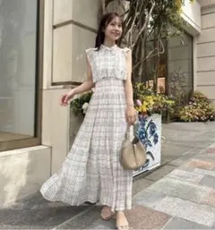 21日まで値下げ スナイデル Sustainableフリルワンピース blue | Mercari