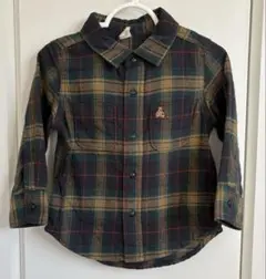 美品 baby GAP フランネルシャツ グリーン系 90cm