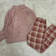 UNIQLO パジャマ　150センチ　もこもこ　フリース　ピンク　チェック