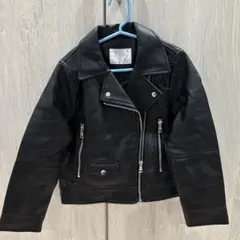 ZARA キッズ黒 レザー ライダースジャケット