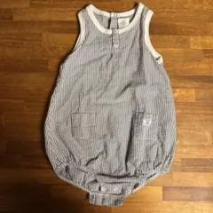 プチバトー ストライプ ノースリーブロンパース 18m 81cm