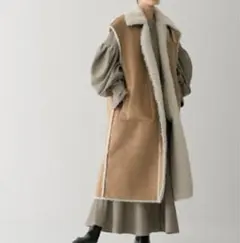 ムートンコート ベスト ボアコート ブラウン