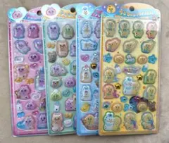 正規品　うるちゅるポップシール　おぱんちゅうさぎ　んぽちゃむ　4枚セット