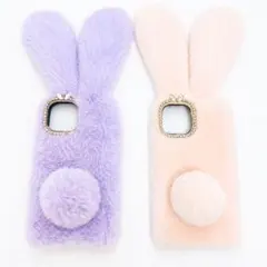 iPhone14 スマホケース うさぎ ピンク・パープル 2個セット