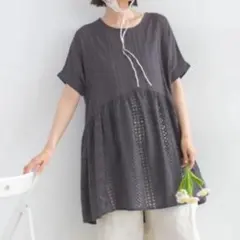 新品 パッチワーク スカラップレース チュニック インド綿 ルピリアン/スミクロのサムネイル