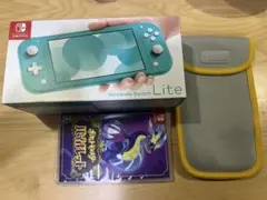 任天堂SwitchLiteターコイズ本体とポケットモンスターバイオレットとケース