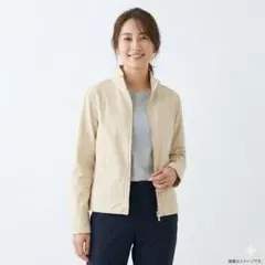 IL SUFFIT スタンドカラー ジップアップジャケット ストレッチ ベージュのサムネイル