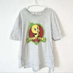 古着　希少　LOONEY TUNES グレー Tシャツ 半袖　キャラクター