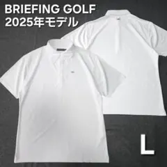 極美品 ブリーフィングゴルフ 2025年半袖ゴルフポロシャツ 白 BG総柄 Lのサムネイル