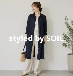美品！SOIL★ロングシャツワンピース　インド綿100% ソイルのサムネイル